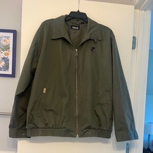 Ashworth men's Harrington golf, zip up jacket in olive green size large